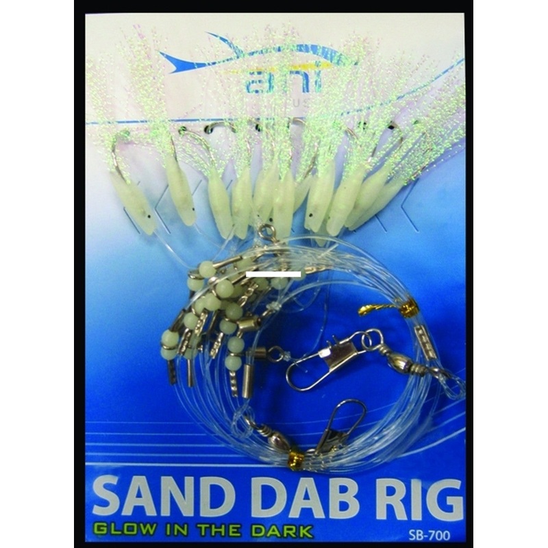 American Maple Sand Dab Rig - 12 Hooks Glo In The Dark