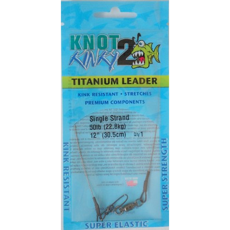Aquateko K2K050121 12-Inch 50-pound Knot 2 Kinky Pre-Tied Leader