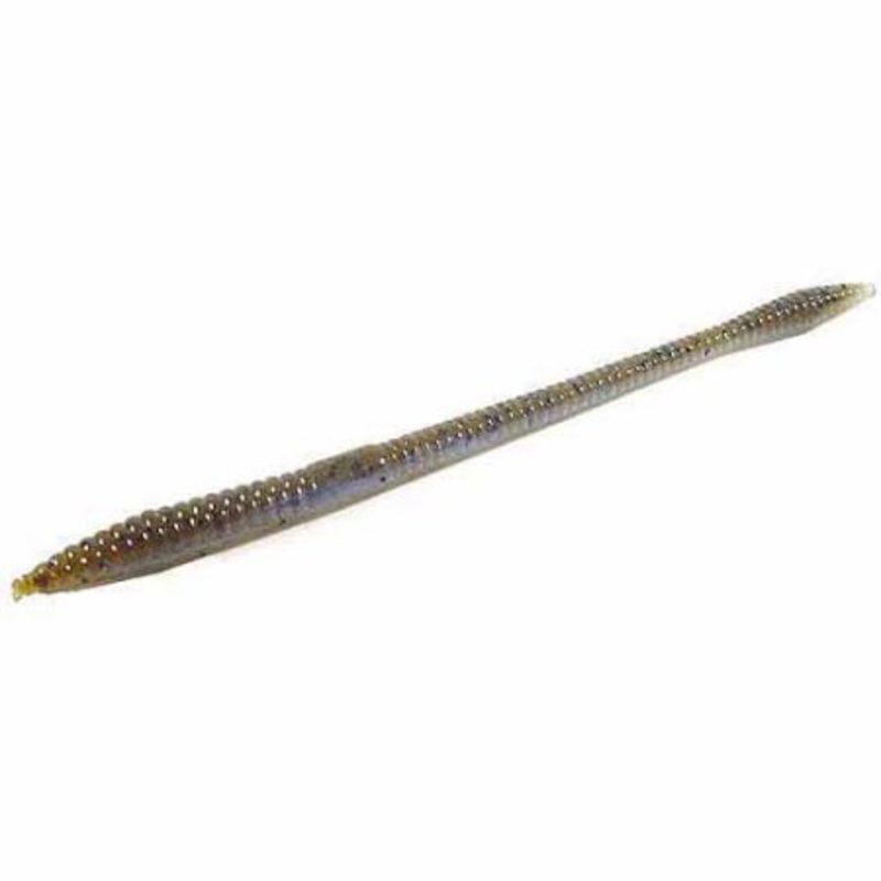 Zoom Trick Worm - 6-1/4in - Green Pumpkin Blue Flash