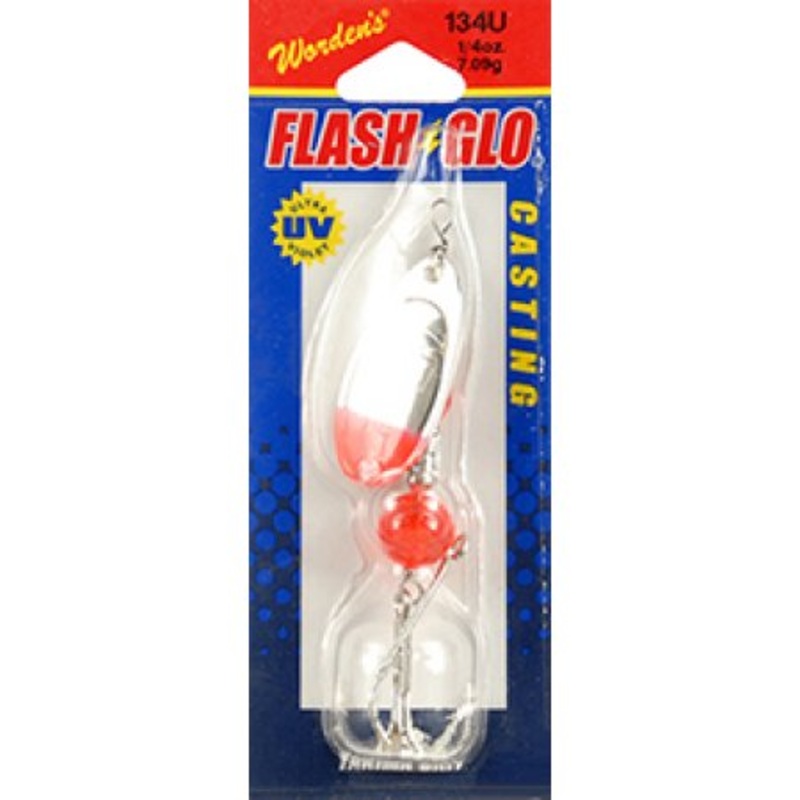Yakima Bait Flash Glo Casting Spinner 1/4 Oz #2 Treble Nickel Red