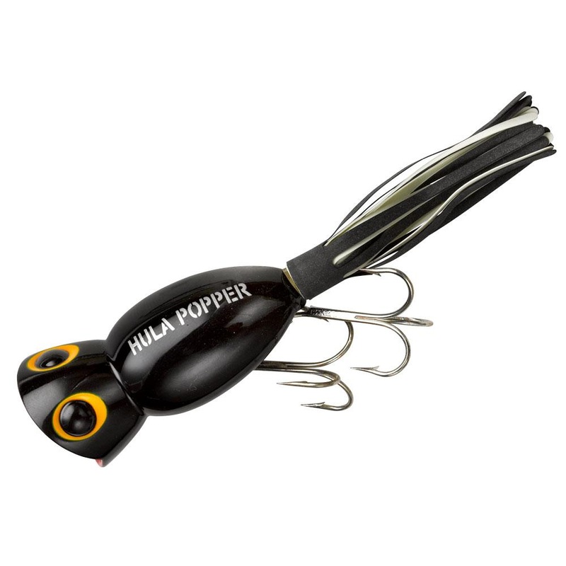 Arbogast Hula Popper Lure, Black, 2 In