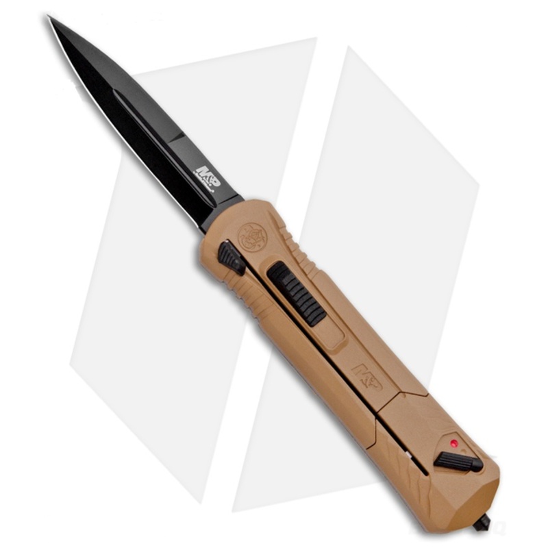 Smith and Wesson Knives OTF Flat Dark Earth - 3.625" Spearpoint Blade
