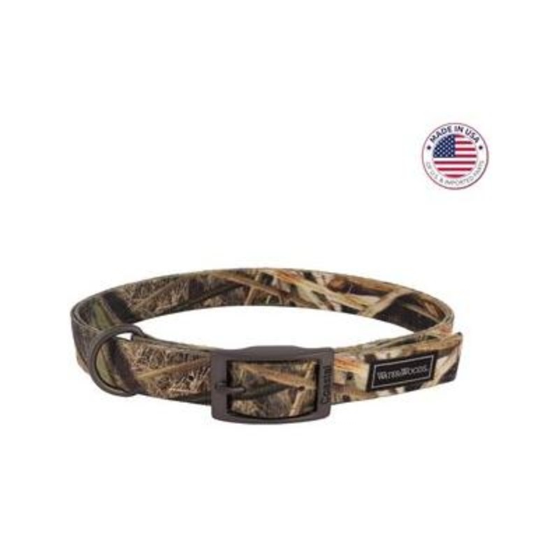 Water & Woods Double-Ply Patterned Hound Dog Collar, Shadow Grass Blades, Large: 26-In Neck, 1-In Wide