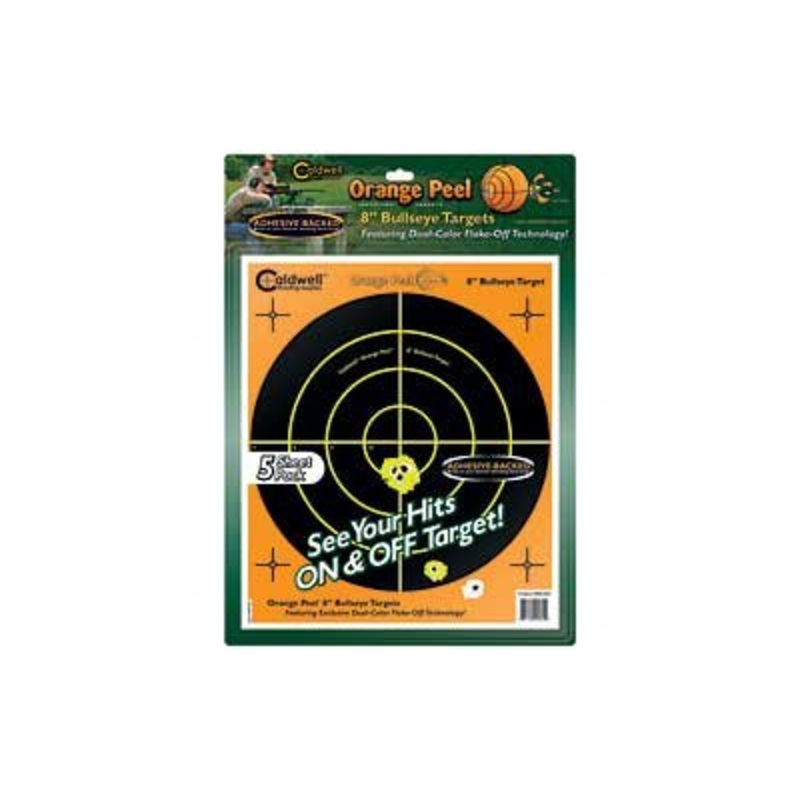 XXB Caldwell 8" Orange Peel Bullseye Target, 5 Sheets