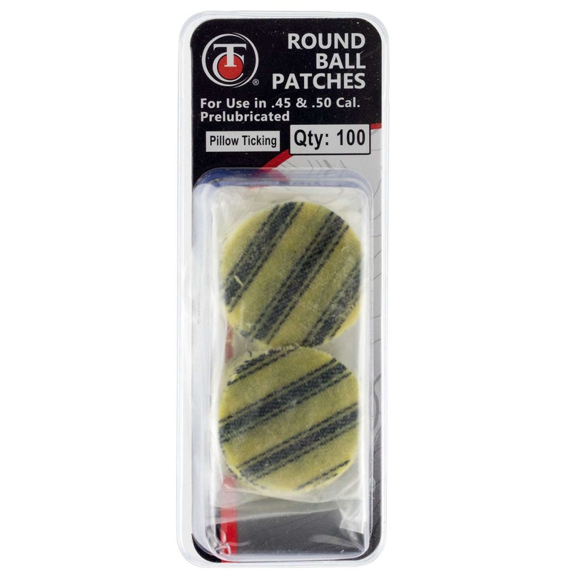 Ticking Pre-Lubbed Roundball Patches 50 Cal,45 Cal Cotton Patch W/Wonder Lube 100 Per Pack