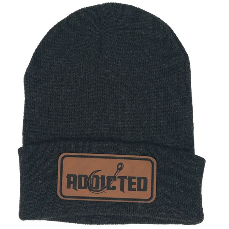 Addicted Fishing Classic Leather Patch Beanie
