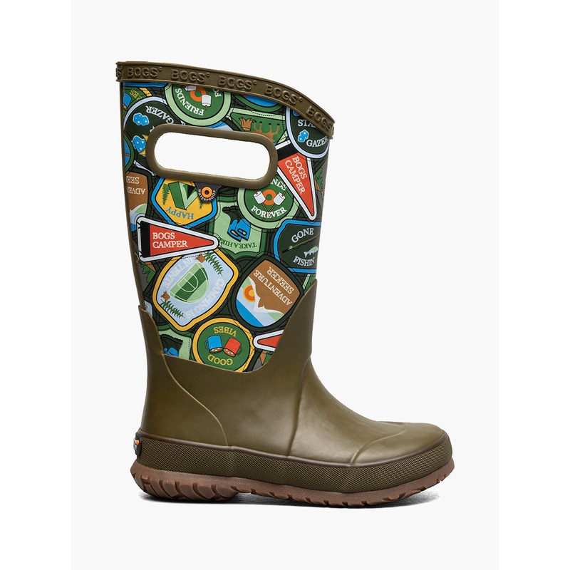 Bogs Camping Patches Big Kids Rainboots