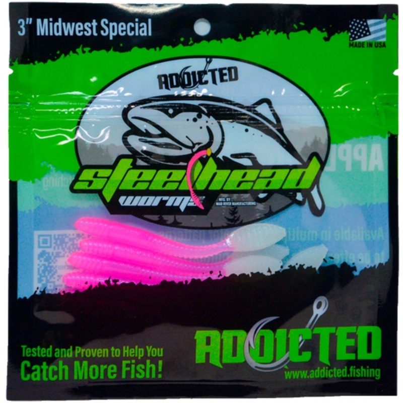 Addicted Fishing Chrome Candy Worms - 3" Midwest Special