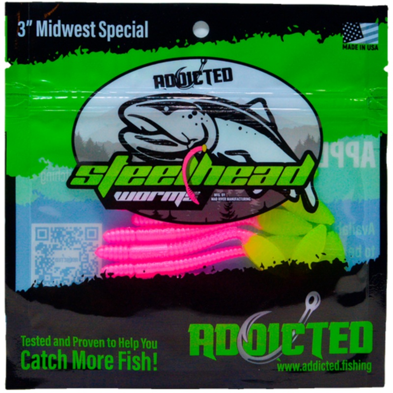 Addicted Fishing Disco Worms - 3" Midwest Special