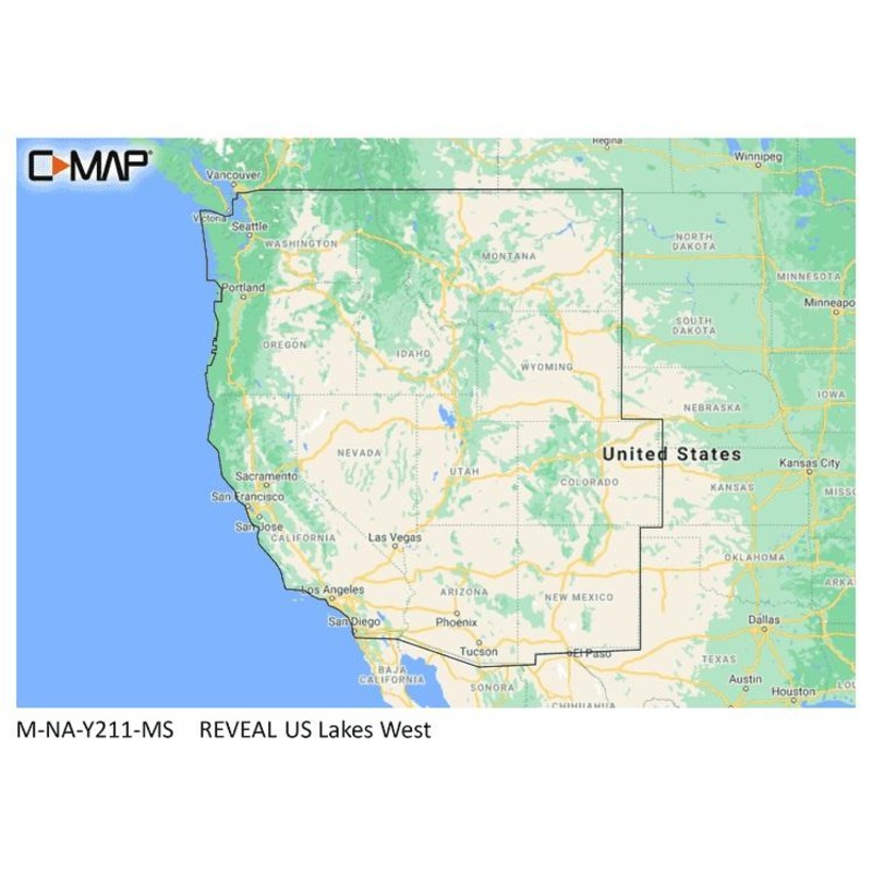 Lowrance C-MAP Reveal Inland US Lakes West