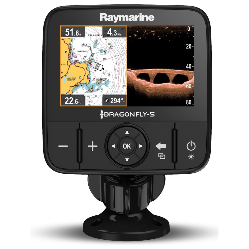 Raymarine Dragonfly 5PRO Fishfinder and Chartplotter - with Navionics+ Charts