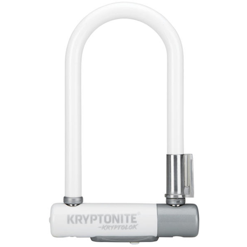 Kryptonite Krypto Series 2 Mini-7 U-Lock - 3.25 x 7", Keyed, White, Includes bracket