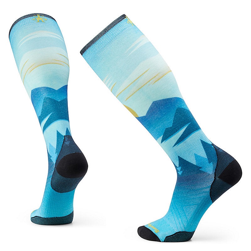 Smartwool Ski Zero Cushion Chasing Mountains Print OTC Socks