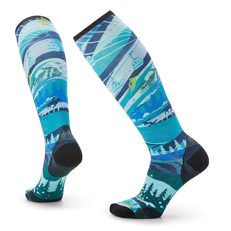 Smartwool Ski Zero Cushion Skication Print OTC Socks Women's