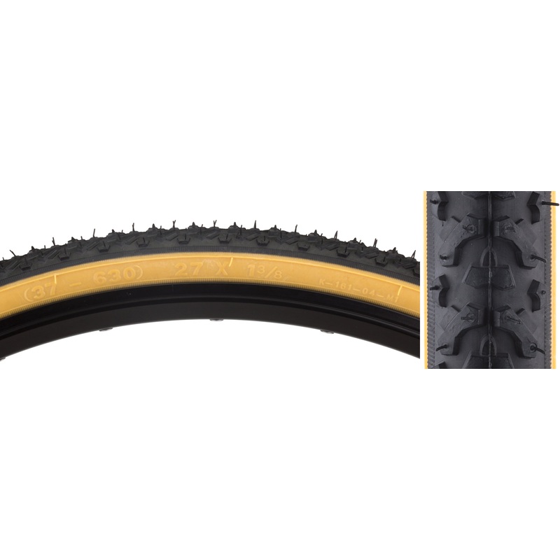 Sunlite Hybrid V-Track 27x1-3/8 BK/GM K161 Wire Tire