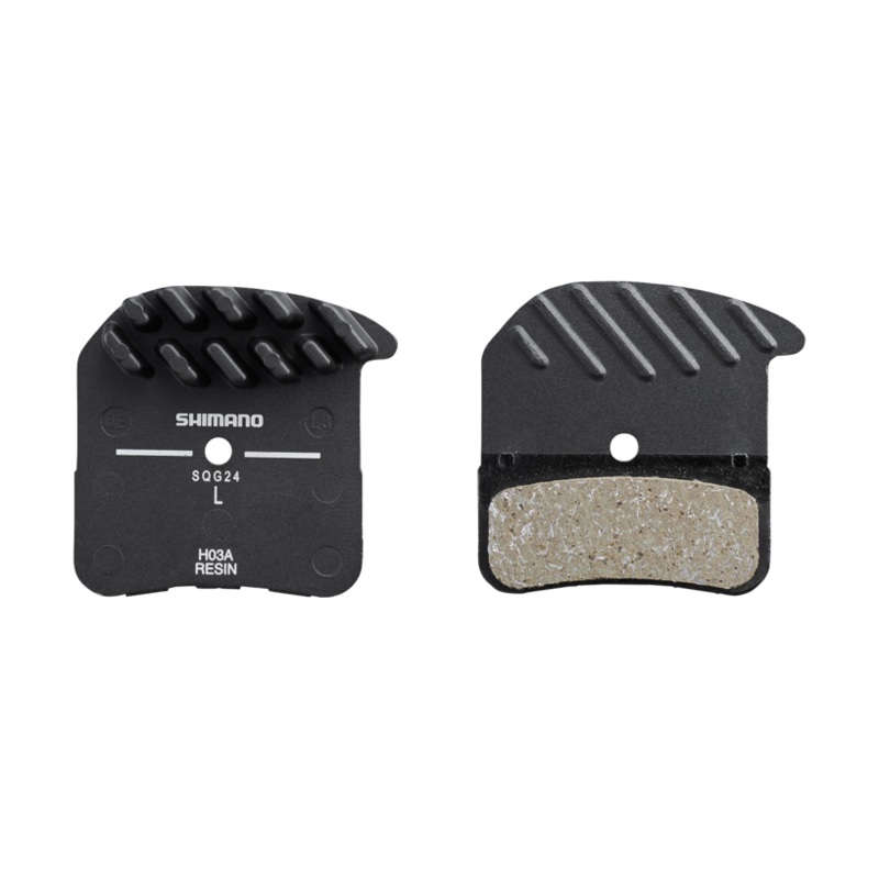 Shimano H03A-RF Disc Brake Pad and Spring - Resin Compound, Finned Alloy Back Plate, One Pair