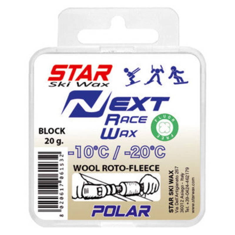 Star Next Polar Fluoro-Free Block Ski Glide Wax 20G