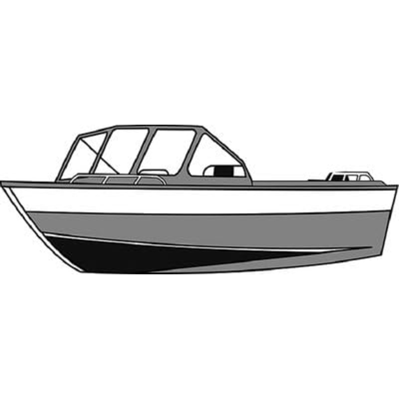 Carver I/O Aluminum Fishing Boat Cover With High forward Mounted Windshield Poly Guard
