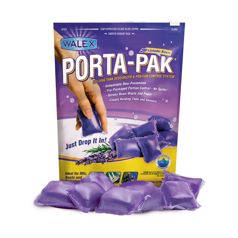 Walex Porta-Pak Deodorizer for Black Holding Tank Odor Control  10-Pack  Purple  Lavender Scent  Small Drop-in Pods
