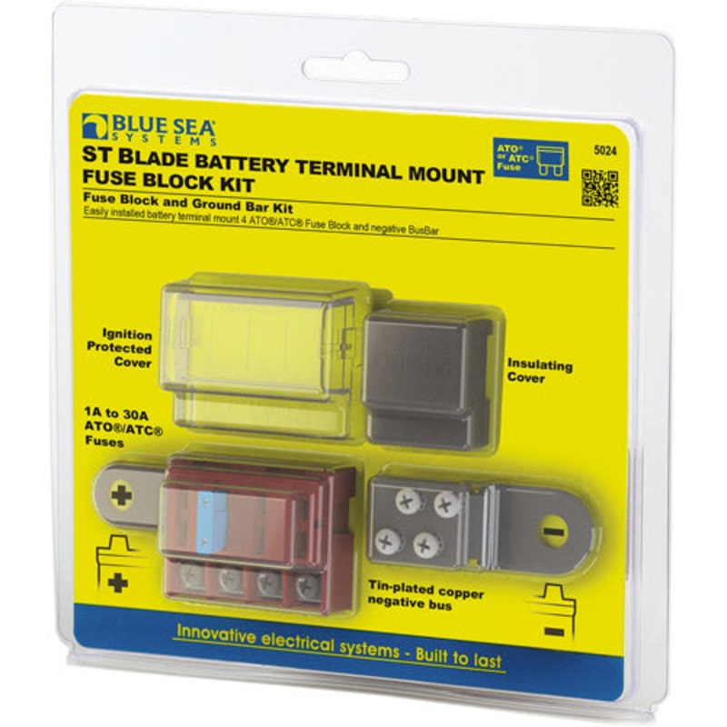 Blue Sea Systems ST - Blade Battery Terminal Mount Fuse Block Kit