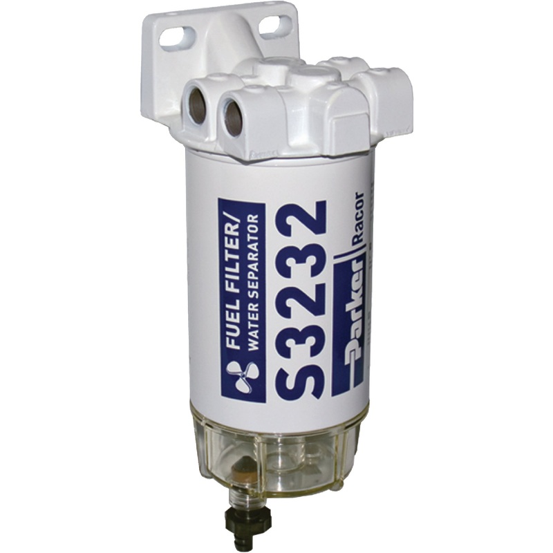 Spin-on Series Fuel Filter/Water Separator for Outboards, 60 GPH (3/8"-18 Port)