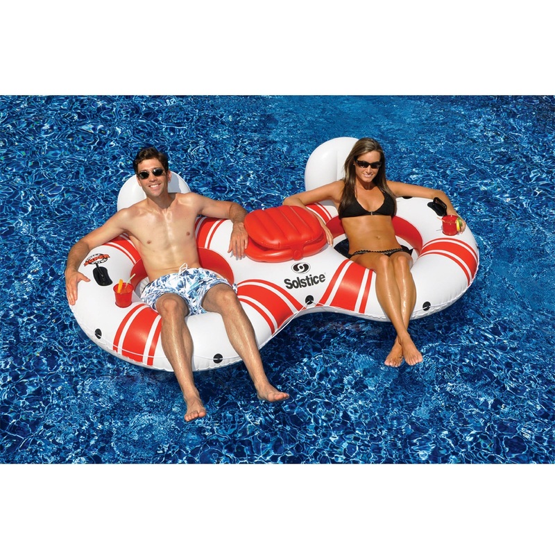 Swimline Duo Super Chill Swimming Pool Tube Float, White