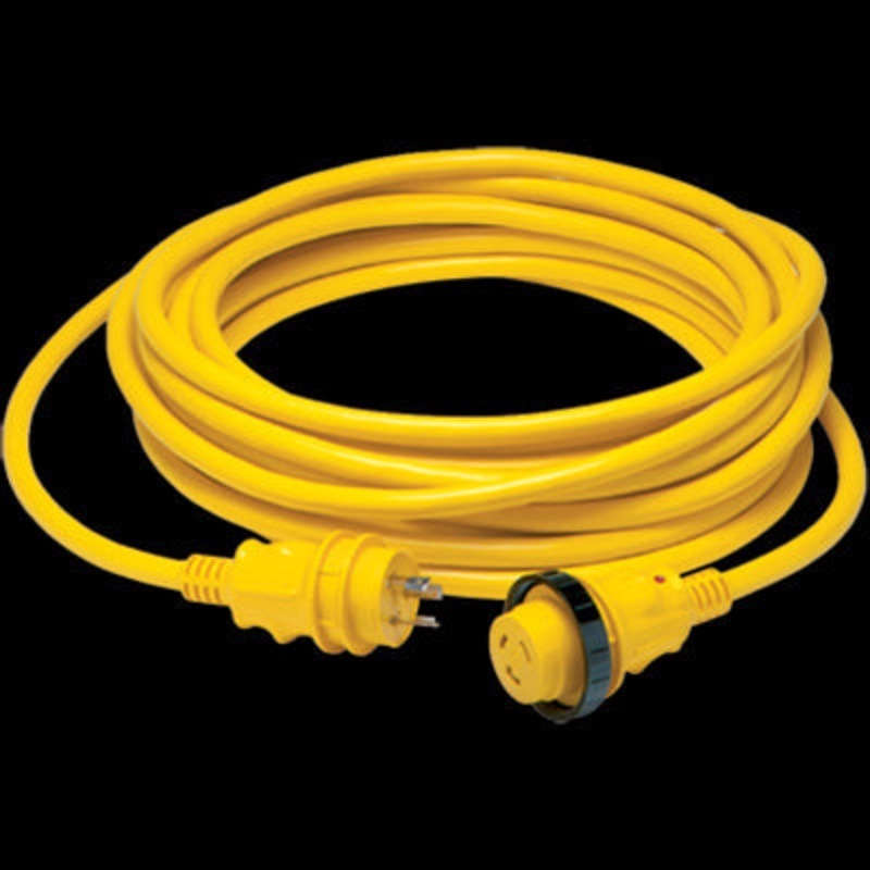 30 Amp PowerCord PLUS Cordset W/Power-on LED - Yellow 50ft