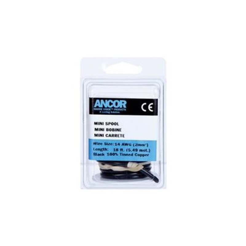 Black 14AWG Tinned Copper Wire - 18'