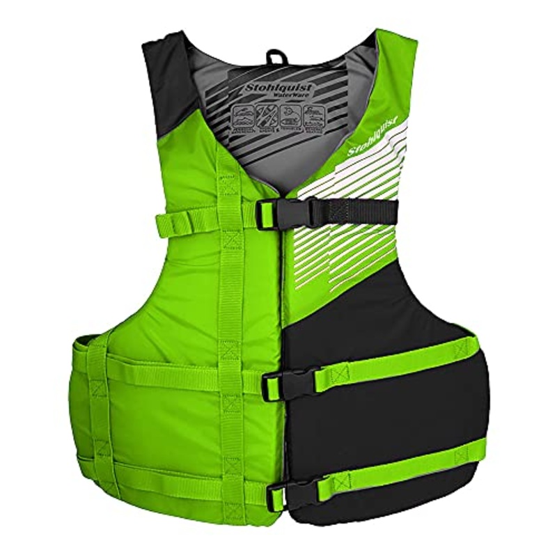 Stohlquist Fit PFD Adult Life Jacket - Easily Adjustable for Full Mobility, Lightweight Buoyancy Foam, PVC Free, Coast Guard Approved | Unisex Adult,