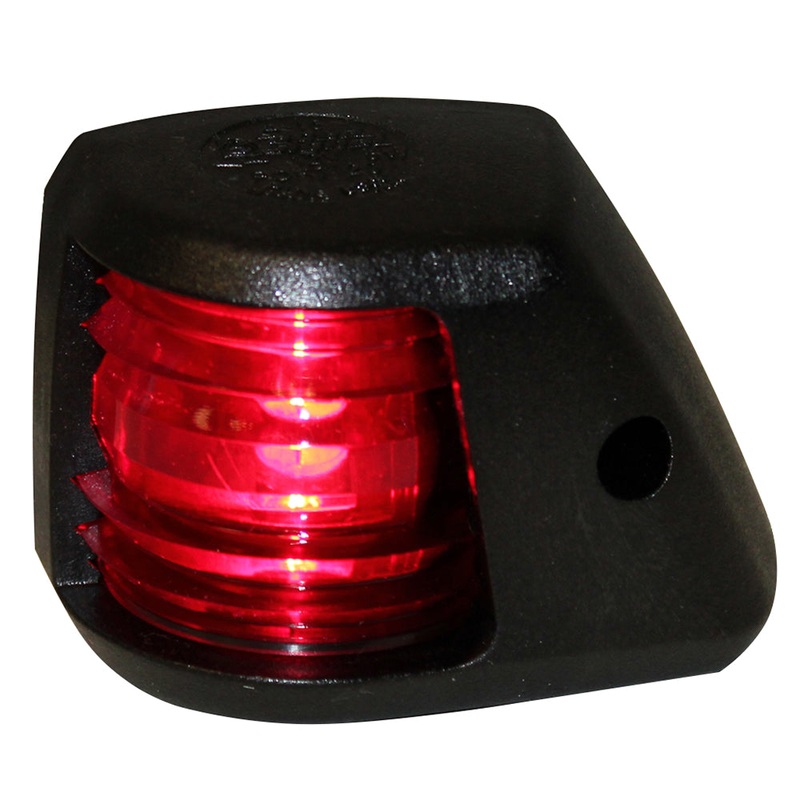 Aqua Signal 20302-7 Series 20 Side-Mount Navigation Light - Port (Red) with Black Housing