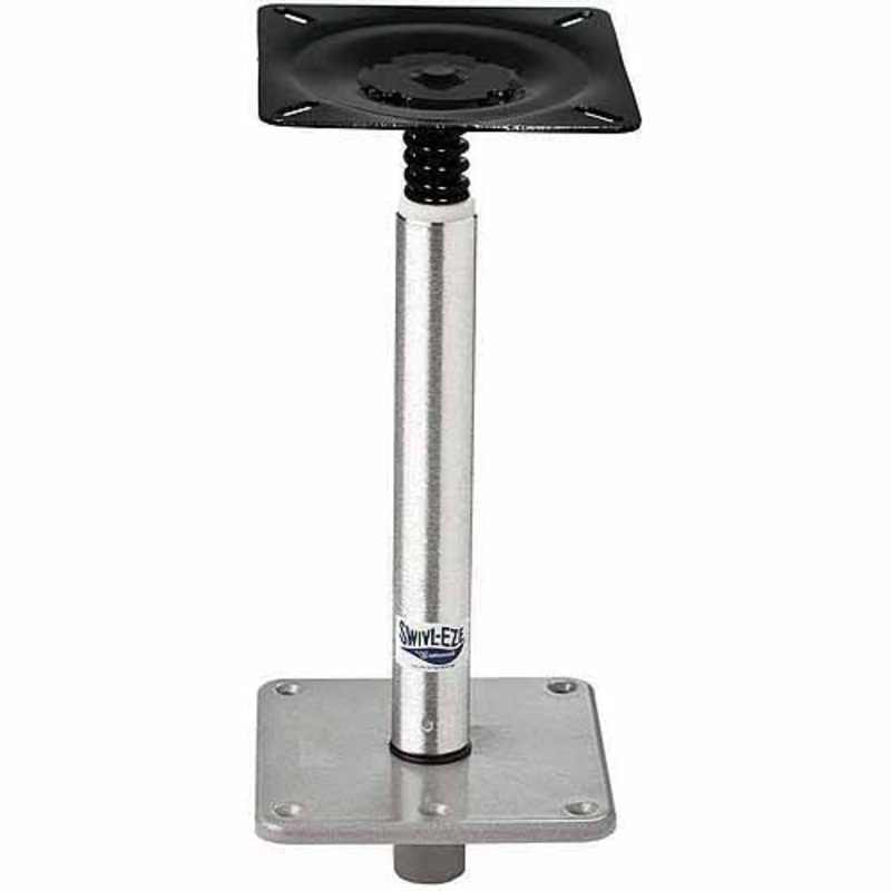 Attwood Lock'n Pin 3/4 in. Pedestal Kit with 11 in. Post, Stainless Steel Base, Non-Threaded, Satin Finish