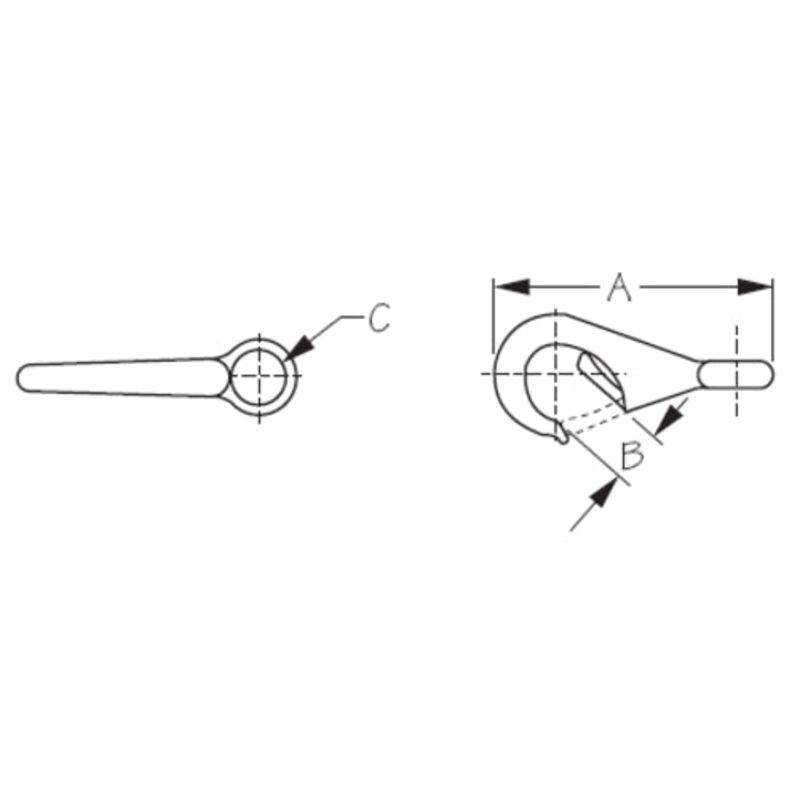 Stainless Steel Fast Eye Boat Snap  Size 1