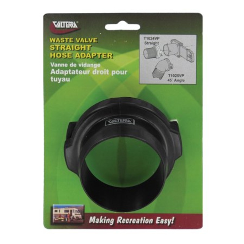 VALTERRA T1024VP Hose Adapter - 3 INCH Straight, Black (Carded)